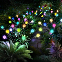 Lampu Hias Taman Firefly Light Led Tenaga Surya Dekorasi Tancap Taman - Rainbow, 8 Led