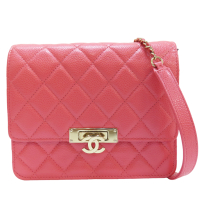 【二手名牌BRAND OFF】CHANEL 香奈兒【再降價】粉色 牛皮 WOC 肩背包 金扣