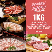 Pink Ribbon Shabu-Shabu Bundle 1 KG - Paket Daging Babi Berkualitas Tinggi Termasuk Samcan Kapsim Ka