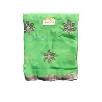 Kain Saree Warna Hijau Panjang 6 Meteran