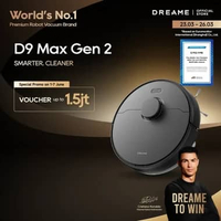 Dreame D9 Max Gen 2 Robot Vacuum Cleaner and Mop | 6,000Pa Suction | 285min Runtime | LDS. Navigatio