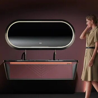 Light Luxury Modern Custom Bathroom Cabinet Furniture Bathroom Vanities With Double Sinks And Smart LED Mirror