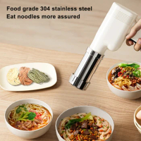 Electric Pasta Maker Handheld Pasta Maker with 5 Mould Cordless Pasta Machine Portable Stainless Steel for Home Kitchen
