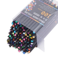 DINGYI 10pcs Fineliner Color Pen Set 0.38mm Colored Sketch Marker