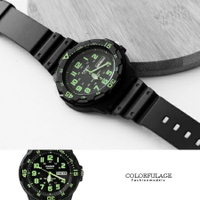 CASIO卡西歐 獨特環保綠色刻度軍裝手錶 休閒運動腕錶 防水100米 柒彩年代【NE1424】原廠公司貨