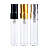 5ml Gold/Silver/Black Color Atomizer Fine Mist Glass Bottle Spray Refillable Fragrance Perfume Empty Scent Bottle LX3510