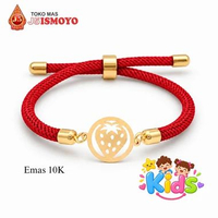 Gelang Anak Tali Kombinasi Emas Jessie Strawly J5 Ismoyo Merah