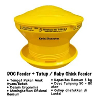 DOC Feeder | Tempat Pakan Anak Ayam + Tutup | Baby Chick Feeder | Bisa untuk Unggas, Bebek, Puyuh