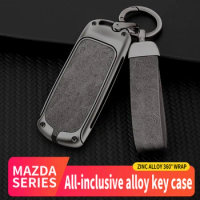 Leather Metal Car Key Case Cover For Mazda 2 3 6 Atenza Axela Demio CX-5 CX5 CX-3 CX7 CX-9 2015 2016 2017 2018 2019 Accessories