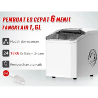 NEW PRODUK barokah gamis Mesin Es Batu Kristal 15kg Otomatis 1.6L Mini Portable Ice Maker Mesin Pemb