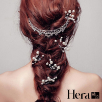 【HERA赫拉】 新娘頭花甜美珍珠U型髮簪頭飾-2色