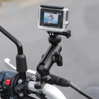 Motorcycle Action Camera Mount Aluminum Bracket for GoPro DJI Sports Camera 360 Degree Rotation Bike