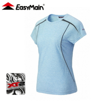 【EasyMain 衣力美 女 抗菌防臭涼爽排汗短袖T恤《藍》】TE21022/機能上衣/透氣上衣/運動排汗衫/短袖
