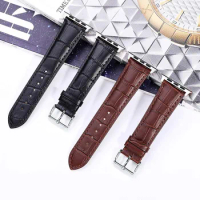 Genuine Leather Belt Bamboo Strap For Apple Watch 38mm 40mm 42mm 44mm Band Universal Wrist Belt For Iwatch Series 5/4/3/2/1