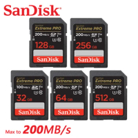 SanDisk SD Card Extreme PRO Memory Card High Speed up to 200MB/s U3 4K UHD Video C10 V30 SDHC and SDXC UHS-I Cards for Camera