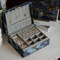 高檔定制絲絨花色首飾盒 精致珠寶收納盒 手鐲戒指耳釘盒 子新婚禮物