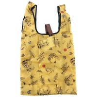 小禮堂 迪士尼 小熊維尼 折疊尼龍環保購物袋 環保袋 側背袋 (黃黑 汽球)