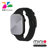 minio Apple Watch 防水矽膠悠遊卡錶帶 午夜黑 42/44/45/49mm(官方正式授權)