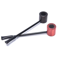 1 Pieces Ebony Wood Pipe Smoking Pipes Portable Smoking Pipe Herb Tobacco Pipes