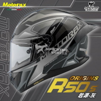 Motorax安全帽 摩雷士 R50S ORIGINS 起源 灰 全罩式 彩繪 藍牙耳機槽 雙D扣 耀瑪騎士機車部品