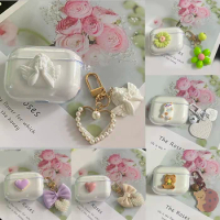 For Sony WF-1000XM4 / WF-C700N / WF-C500 / WF-1000XM3 Case cute cartoon Keychain Shell Transparent Earphone Silicone Cover