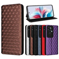 For OPPO Reno11 F Reno 11F 5G stereoscopic lines flip wallet skin PU case purse for OPPO F25 Pro 3D Glitter Magnetic Phone Cover