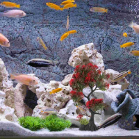 Simulated Big Tree Betta Fish Tank Aquarium Accessories Realistic Decor Model for Decorations Artificial Plastic Container