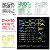 1 set of Kuota letterword car sticker, waterproof vinyl reflective decal for bicycle, motorcycle, car