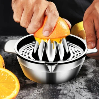 1 Set, Stainless Steel Juicer, Manual Citrus Small Household Kitchen, Multifunctional Lemon and Citrus Creative Juicer