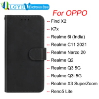 TPU and PU Leather Phone Case For OPPO Find X2/K7x/Realme 6i/Realme C11/Realme Narzo 20/Realme Q2/Realme Q3 5G/Realme Q3i 5G