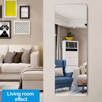Full Body Mirror Waterproof Full Length Mirror Tile Sticker Set Self Adhesive Removable Body Mirror Easy to Install Decorative