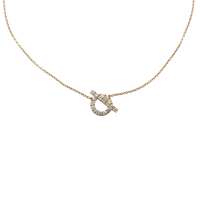 【二手名牌BRAND OFF】HERMES 愛馬仕 18K 黃金 Finesse 墜飾 項鍊