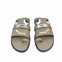 HERMES 愛馬仕新款kelly銀扣JOKE Sandle大象灰拖鞋(EPSOM皮革)