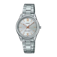 【CASIO 卡西歐】CASIO 指針女錶 不鏽鋼錶帶 白 生活日常防水(LTP-V005D-7B2)