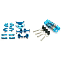 1X For Wltoys 1/28 P929 Blue &amp; 2Pcs 1/28 RC Aluminum Shock Absorbers For Wltoys K969 K989 K999 4WD Short Course Drift