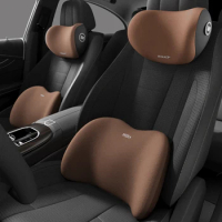Car Seat Neck Pillow Adjustable Lumbar Support Headrest Waist lumbar Cushion Car Seat Memory Foam Car Travel Interior Accessorie