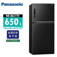 Panasonic 國際牌  650公升 一級能效雙門變頻電冰箱 NR-B651TV 晶漾黑/晶漾銀