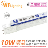 舞光 LED 燈管 T8 10W 6500K 白光 全電壓 2尺 玻璃管_WF520296