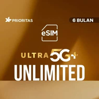 eSIM Unlimited XL PRIORITAS Ultra 5G+ 6 Bulan