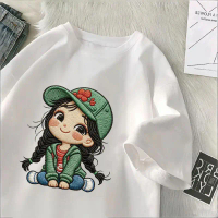 NASA IDOL Kaos Anak Perempuan Motif Gadis Hijau Kepang Imitasi Bordir Pola Tercetak Cewek Lucu Imut 