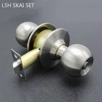 304 Stainless Steel Spherical Handle Lockset Durable Bathroom Door Lock Silent Single Tongue Bedroom Door Locks Indoor Hardware