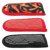 3 Pcs Pot Handle Cover Thermal Cookware Hot Covers Printed Cotton Cloth Cast Iron