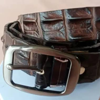 Sabuk tali Ikat Pinggang Pria Kulit Buaya Asli Gesper Kulit Buaya Pria Belt Kulit Buaya Coklat Tua