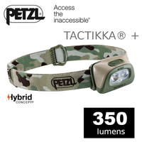 【速捷戶外】PETZL E089EA 高亮度LED頭燈-迷彩(350流明) TACTIKKA+ ,登山露營戶外夜間照明,夜釣