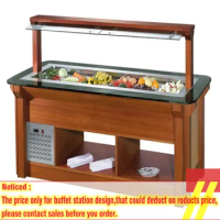 Hotel refrigerated salad bar wooden buffet counter bar display counter