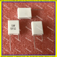 10Pcs/Lot 5W5R1J Inductionless Cement Resistor 5W5.1ohm 5W5.1ΩJ Ceramic Resistance Precision ±5% Non-Inductive Resistor P=10MM