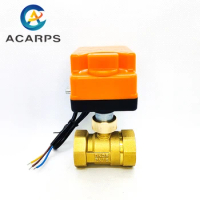 1" Brass Motorized Ball Valve 3-Wire 2-Way Control Electric Ball Valve with Manual switch
