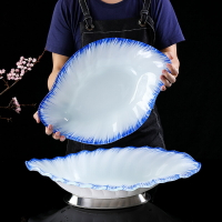 刺身盤專用盤創意盤子鋼化玻璃三文魚海鮮姿造盤拼盤冰盤大龍蝦盤
