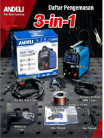 ANDELI Mesin Las MIG-140 PLUS Multifungsi 3-in-1 140A 220V Kawat Las 0.8-1.0mm/1kg TIG Lift MMA