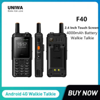 UNIWA F40 Zello Walkie Talkie Mobile Phone IP65 Waterproof 2.4Inch Touch Screen MTK6737M Quad Core 1GB+8GB 4000mAh Smartphones